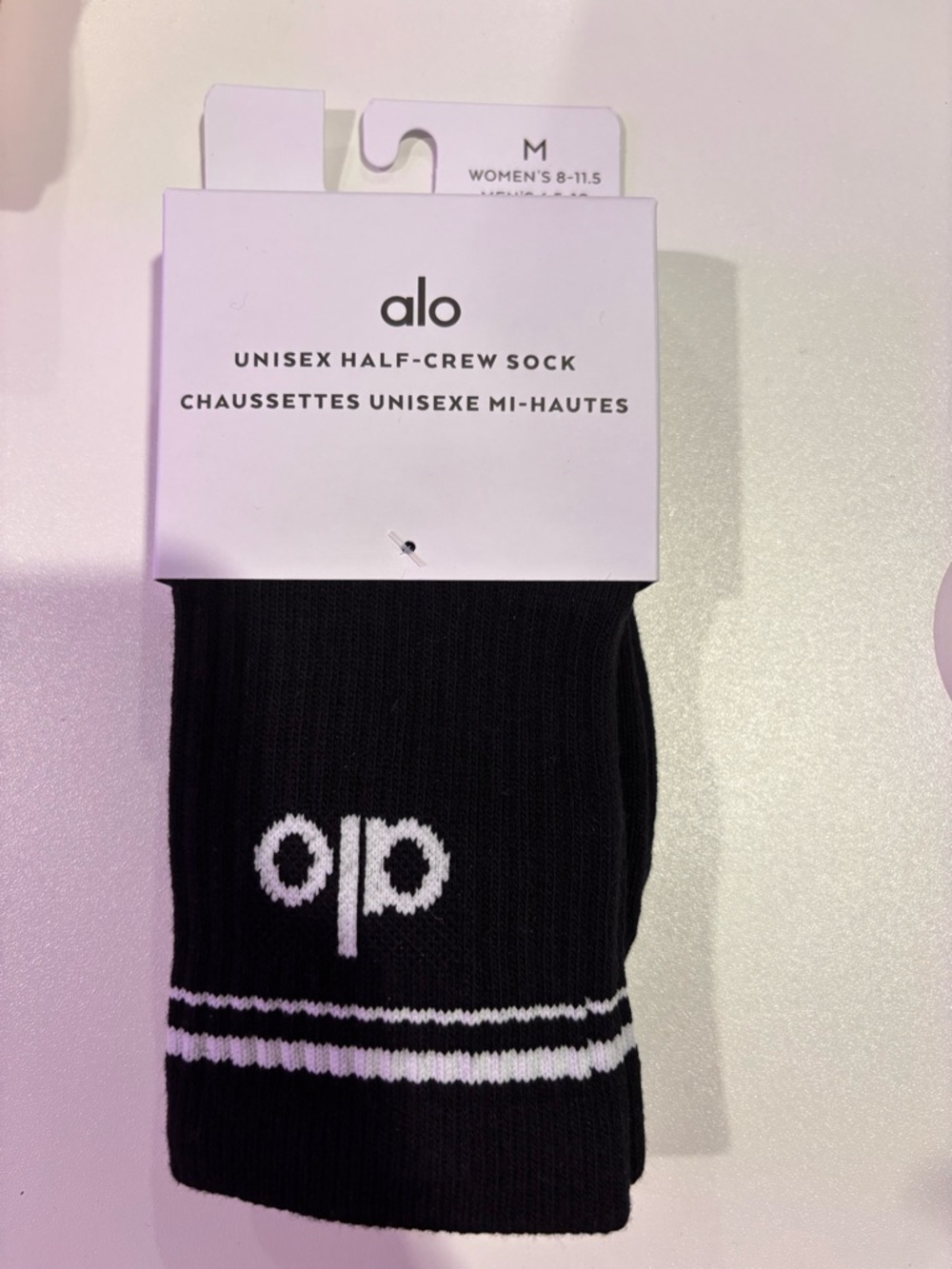 ALO UNISEX HALF CREW BLACK